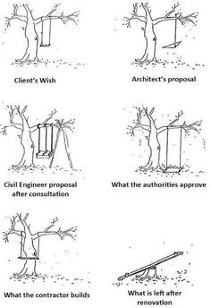 four different types of trees with instructions on them