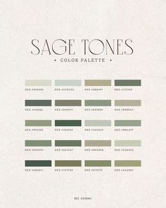 the sage tones color palette is shown here