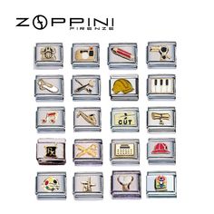 These are genuine Zoppini Italian Charms in stainless steel with raised 18kt gold and enamel graphics. All will fit the standard modular link-style bracelets that are 9mm in width. Please choose your favourite!  I have limited quantities of each style. Zoppini Bracelet, Zoppini Charms, Italian Charm Bracelet Men, Aesthetic Italian Charm Bracelet, Italian Nomination Bracelet, Silver Italian Charm Bracelet, Vintage Italian Charm Bracelet, Italian Charm Bracelet Enamel, Nomination Bracelet