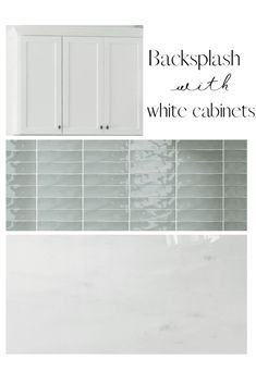 the backsplash and white cabinets are featured in this postcard for an article