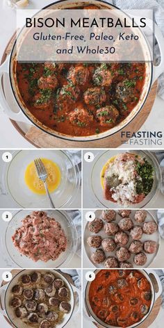 the steps to make meatballs in a pan