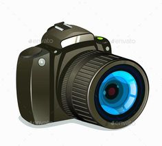 a digital camera on a white background - miscellaneous objects / objects illustrations, clippings