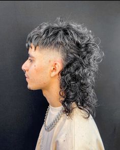 Long Curly Hair Styles For Men, Mullet With Long Hair, Long Mullet Shaved Sides, Curly Mullet Fade, Long Mullet Men, Curly Hair Mullet Men, Short Curly Shag With Bangs, Mullet Long Hair