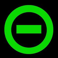 a black and green circle with a white line in the center on a black background