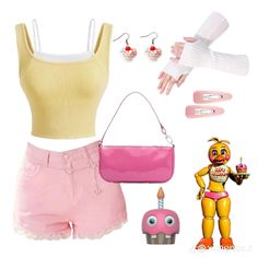 Glamrock Chica Inspired Outfit, Chica Outfit Fnaf, Fnaf Themed Outfits, Chica Cosplay Fnaf