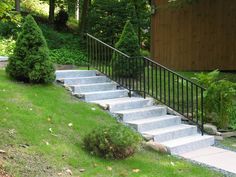 a set of stairs leading up to a house