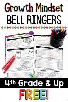 the growth minds bell ringers for 4th grade and up with free printables