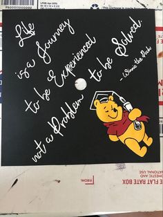 a winnie the pooh birthday card with some writing on it