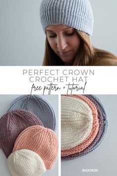 the perfect crown crochet hat is made with two different colors and sizes, including one