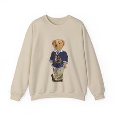 Welcome to our cozy corner! Embrace the chill in style with our Unisex Casual Polo Bear Crewneck Tan Sweatshirt. Crafted with love and care, this sweatshirt is designed to keep you warm and stylish throughout the colder months. 🐻 Stylish Bear Design: Elevate your winter wardrobe with our signature Polo Bear design, adding a touch of charm and personality to your look. Perfect for bear lovers and fashion enthusiasts alike! 🌬️ Cozy Comfort: Made with a medium-heavy fabric blend of 50% cotton and Sorority Sweatshirts, Animal Sweater, Delta Sorority, Alpha Omicron Pi, Alpha Xi Delta, Alpha Xi, Bear Animal, Alpha Delta, Polo Bear