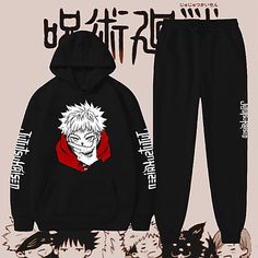 Gender:Men's,Women's,Couple's,Unisex; What's in the box:Hoodie,Pants; Types:Hoodie,Outfits,Pants; Style:Cosplay; Material:100% Polyester; Age Group:Adults'; Characters:Itadori Yuji; Cosplay Works:Jujutsu Kaisen; Pattern:Anime; Design:Kawaii,Graphic,Harajuku; Sleeve Type:Bishop Sleeve; Listing Date:03/17/2022; Production mode:Self-produce; Clothing Length:; Bust:; Hip:; Shoulder Width:; Sleeve Length:; Waist:; SizeChart1_ID:2:177085; Print Type:Hot Stamping Casual Anime Print Hoodie For Halloween, Casual Halloween Anime Print Hoodie, Casual Anime Print Sweatshirt For Halloween, Casual Character Print Sweatshirt For Cosplay, Casual Halloween Anime Print Sweatshirt, Casual Anime Print Hoodie For Cosplay Events, Casual Anime Print Hoodie For Cosplay, Black Kawaii Hoodie With Anime Print, Yuji Cosplay