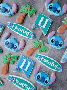 some decorated cookies are on a table