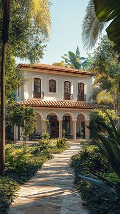 Colonial-style villa in Córdoba, Argentina, with soft natural light, lush gardens, and a peaceful ambiance. Colonial Villa, Spanish Villa, Hacienda Style, Luxury Villas, Tropical Style, Find Peace, Lush Garden, Colonial Style