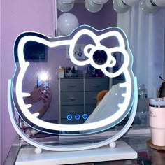 Does Different Varieties Of Colors, Shine Greats Really Cool Mirror Hello Kitty Vanity Mirror, Y2k Furniture, Hello Kitty Mirror, Cool Mirror, Body Mirrors, Circle Mirror, Mirror Color, Mirror Lamp, Graffiti Style Art