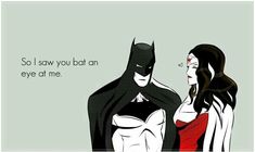 batman and catwoman with the caption so i saw you bolt on eye at me