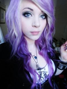 Heck Yes Purple Hair Amber Mccrackin, Emo Makeup Looks, Lavender Hair, Hair Color Purple, Emo Hair, Bright Hair