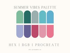 the logo for summer vibes palette hex 1 rcb procreate