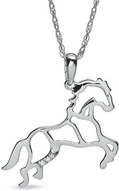 Zales Diamond Accent Stallion Horse Pendant in Sterling Silver Silver Sterling Silver Jewelry For Shows, Elegant Sterling Silver Jewelry For Shows, Elegant Jewelry With Horse Design For Shows, Elegant Horse Design Jewelry For Shows, Formal Silver Jewelry With Horse Design, Formal Sterling Silver Jewelry With Horse Design, Luxury Elegant Horse Design Necklaces, Elegant Sterling Silver Jewelry With Horse Design, Horse Design Pendant Necklace As Gift