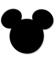 a mickey mouse head is shown in black on a white background with the word disney written across it