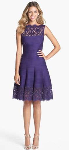 Party dresses for rectangle body shape - fashion tips by Style Advisor Purple Dress Classy, True Summer, Dress Classy, Tadashi Shoji, Lace Bridesmaid Dresses, Rehearsal Dinner, Nordstrom Dresses, Purple Dress, Jersey Dress