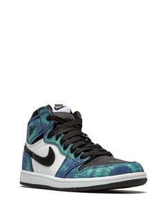 Shop Jordan Kids Air Jordan 1 "Tie-Dye" High sneakers with Express Delivery - FARFETCH Green High-top Sneakers With Translucent Outsole, Green Mid-top Sneakers With Translucent Outsole, Green Jordan Sports Shoes With Laces, Green Jordan Shoes With Laces For Sports, Green Low-top Jordan Shoes, Green High-top Jordan Shoes With Laces, Green Jordan Shoes With Laces And Round Toe, Green Jordan Shoes With Round Toe And Laces, Green High-top Jordan Shoes With Rubber Sole