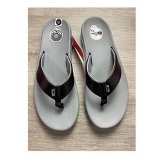 New With Tags Casual Non-slip Gray Flip Flops, Casual Gray Non-slip Flip Flops, Casual Gray Flip Flops With Cushioned Footbed, Casual Gray Cushioned Flip Flops, Gray Cushioned Flip Flops - Casual, Gray Cushioned Casual Flip Flops, Nike Slides Men, Mens Sliders, Mens Thong Sandals