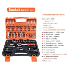 the socket set is packed with tools to be used in different types of workbench