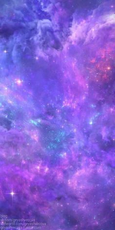 purple and blue space with stars in the sky, as seen from earth's surface