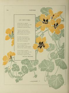 an open book with yellow flowers and green leaves