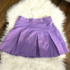 New Without Tags Size 4 Casual Purple Mini Pleated Skirt, Casual Purple Pleated Mini Skirt, Spring Pleated Purple Tennis Skirt, Purple Mini Tennis Skirt For Spring, Fitted Purple Tennis Skirt For Spring, Purple Lined Tennis Skirt For Spring, Spring Purple Lined Tennis Skirt, Purple Pleated Skirt, Pleated Mini Skirt