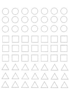 printable worksheet for children to learn shapes and numbers with the help of dotted lines