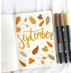 #journal #September #fall #cozy #season #bulletjournal Bullet Journal August, Minimalist Bullet Journal, Bullet Journal Cover Page