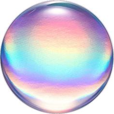 an image of a soap bubble on a white background with rainbow hues in the middle