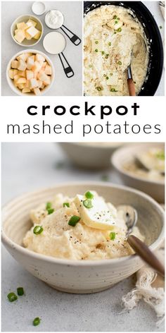 the crockpot mashed potatoes are ready to be eaten