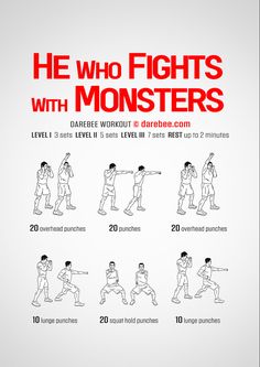 the poster shows how to do squats with monsters