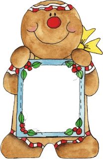 a brown teddy bear holding a blue frame with holly garlands on it's head