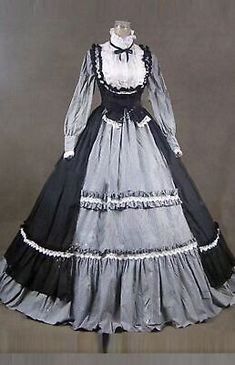 Women Victorian Dress with Ruff Collar Gothic Reenactment Ladies Ball gown Dress  | eBay Luxury Victorian Dress, 1700s Dresses Modern, 19 Century Dress Ball, 1700s Dresses Victorian, 1700 Dresses Ball, Ball Gown Dresses Elegant Victorian, 1830s Evening Dress, Southern Bell Dress Victorian, Dickens Fair Costume Victorian Dresses