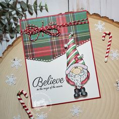 a close up of a christmas card on a table