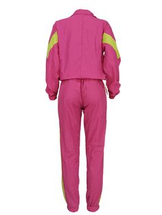 Material:95% Polyester.Features:Long sleeve. color block. zip-up. tops. long pants. tracksuits. two-piece outfits.Style:Casual/Sport. Run Small. Order One Size Up Pink Long Sleeve Tracksuit For Jogging, Spring Sportswear Tracksuit, Spring Sportswear Tracksuit For Running, Casual Pink Tracksuit For Jogging, Pink Athleisure Tracksuit For Jogging, Pink Long Sleeve Activewear For Jogging, Pink Stretch Tracksuit Sportswear, Sporty Pink Long Sleeve Sets, Sporty Long Sleeve Tracksuit For Spring