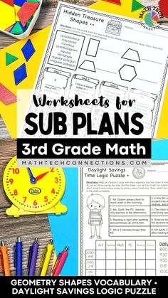 worksheets for sub plans and 3rd grade math that are perfect for students to practice