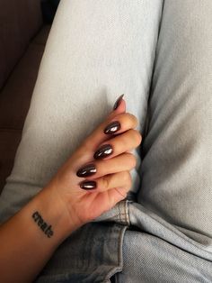 Mocha Nails With Chrome, Maroon Glazed Nails, Mocha Glazed Nails, Cherry Glazed Nails, Brown Shimmer Nails, Brown Glazed Nails, Brown Aura Nails, Cherry Glaze