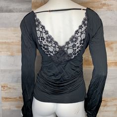 Free People Intimately Lace Back Scoop Long Sleeve Blouse Black Size Medium Brand New Without Tags. Never Worn. Excellent Condition, No Flaws Elegant Blouse Very Comfortable And Light Material, Features Bell Sleeve And Lace Back Detail With Adjustable Strap Bust 40” Waist 32” Arm Inseam 22” D-008 Elegant Black Tops For Loungewear, Elegant Black Loungewear Tops, Elegant Black Tops With Built-in Bra, Lace Long Sleeve Top, Elegant Long Sleeve Tops With Built-in Bra, Fitted Gothic Long Sleeve Tops, Black Long Sleeve Bohemian Peasant Top, Gothic Stretch Lace Tops, Black Lace Bell Sleeve Top