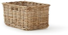 a wicker basket on a white background