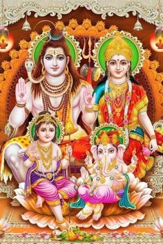 the hindu god and his family