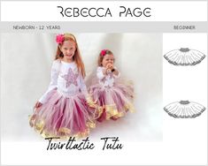 "This Childs Tutu Sew, makes a perfect Fun Tutu PDF for any Beginner. A beautiful ribbon tutu pattern with optional ribbon or crochet waistband with instructions on how to make the tutu more for less full. This pattern teaches you how to make a Twirltastic Tutu with the tulle and ribbon cut chart and measurements. Instant download digital sewing pattern. Includes size newborn to 12yrs. Options ✨Optional ribbon or crochet waistband ✨Instructions for how to make the tutu full or less full Features ❤️ Beginner ❤️ Packed with pro tips and expert advice ❤️ Includes full size, print-at-home pattern pieces ❤️ Includes step-by-step tutorial with photos ❤️ Instant-download digital sewing pattern SIZING & FABRIC REQUIREMENTS - See the charts in the gallery above. ABOUT - Hi! I'm Rebecca, pattern des Tutu Pattern, Crochet Waistband, Ribbon Tutu, Sewing Pattern Sizes, Pdf Sewing Patterns, Handmade Polymer Clay, Organza Bags, Dance Costumes, Digital Pattern