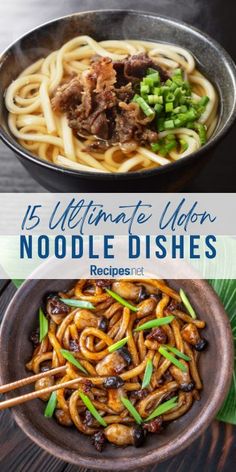 two bowls of udon noodles Authentic Udon Noodle Recipe, Chinese Udon Noodle Recipes, Recipes For Udon Noodles, Udon Noodle Recipe Pork, How To Make Japanese Noodles, Udon Ramen Recipe, Udon Noodle Recipes Easy, What To Make With Udon Noodles, Recipes Using Udon Noodles