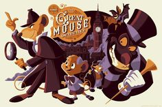 an image of cartoon characters in front of a castle with text that reads,'the great mouse mystery '