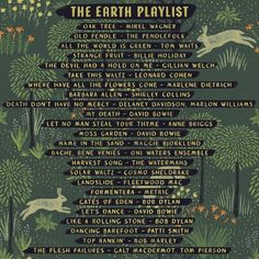 the earth playlist poster with animals and plants