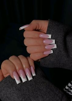 Pink Nail White French Tip, White Long French Tip Nails, Long French Acrylic Nails, French Tip Nails Long, Forensic Photography, French Tip Gel Nails, Henna Nails