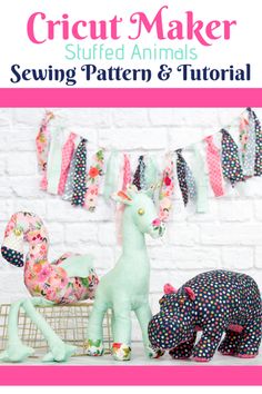 an animal sewing pattern is featured in the book cricut maker